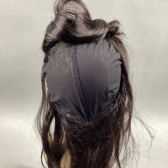 Straight 12” #Natural Black 100% Human Hair 360° Full Cap Lace Frontal - Picture 6 of 11